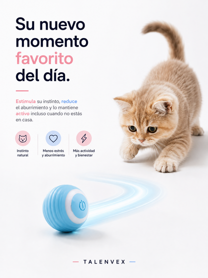 Pelota Inteligente Interactiva para Gatos | Juguete Automático Recargable