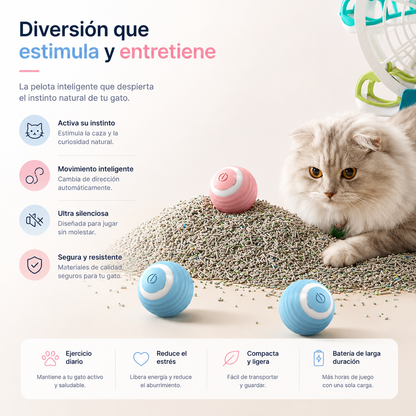 Pelota Inteligente Interactiva para Gatos | Juguete Automático Recargable